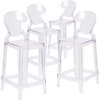 image:imageFlash Furniture Ghost Counter Stool with Tear Back in Transparent CrystalPack of 4