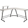 image:imageFlash Furniture Glass LShape Computer Desk with Silver Metal FrameWhite TopBlack Frame