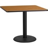 image:imageFlash Furniture Graniss 36 Square Walnut Laminate Table Top with 24 Round Table Height BaseNatural