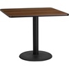image:imageFlash Furniture Graniss 36 Square Walnut Laminate Table Top with 24 Round Table Height BaseWalnut