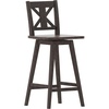 image:imageFlash Furniture Gwendolyn Commercial Grade Modern Farmhouse Barstool  Gray Wash Walnut Solid Wood Frame  Bar Height  360 Swivel Seat  Integrated FootrestGray Wash Walnut