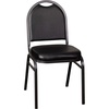 image:imageFlash Furniture HERCULES Commercial Grade 500 LB Capacity Dome Back Stack Chair  Black Vinyl Upholstery  Black Metal Frame  BuiltIn HandleBlack VinylSilver Vein Frame