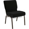 image:imageFlash Furniture HERCULES Series 21W Church Chair in Navy Blue Fabric with Cup Book Rack  Silver Vein FrameBlack Dot Patterned FabricGold Vein Frame