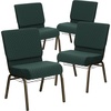 Hunter Green Dot Patterned Fabric/Gold Vein Frame