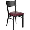 image:imageFlash Furniture HERCULES Series Black Grid Back Metal Restaurant Chair  Burgundy Vinyl SeatBurgundy Vinyl SeatBlack Metal Frame