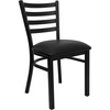 image:imageFlash Furniture HERCULES Series Black Ladder Back Metal Restaurant Chair  Black Vinyl SeatBlack Vinyl