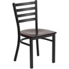image:imageFlash Furniture HERCULES Series Black Ladder Back Metal Restaurant Chair  Black Vinyl SeatWalnut Wood