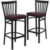 Burgundy Vinyl Seat/Black Metal Frame