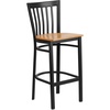 Natural Wood Seat/Black Metal Frame