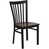 image:imageFlash Furniture HERCULES Series Black School House Back Metal Restaurant Chair  Black Vinyl SeatBlackMahogany