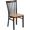 Natural Wood Seat/Black Metal Frame