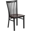 Walnut Wood Seat/Black Metal Frame
