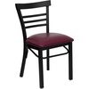 Burgundy Vinyl Seat/Black Metal Frame