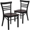 Mahogany Wood Seat/Black Metal Frame