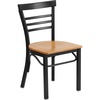 Natural Wood Seat/Black Metal Frame