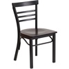 image:imageFlash Furniture HERCULES Series Black ThreeSlat Ladder Back Metal Restaurant Chair  Black Vinyl SeatWalnut Wood SeatBlack Metal Frame