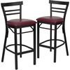 Burgundy Vinyl Seat/Black Metal Frame