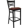 image:imageFlash Furniture HERCULES Series Black X Back Metal Restaurant Barstool  Black Vinyl SeatBurgundy Vinyl SeatBlack Metal Frame