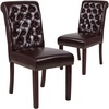 image:imageFlash Furniture HERCULES Series Brown LeatherSoft Parsons Chair with Rolled Back Accent Nail Trim and Walnut FinishBrown Leathersoft