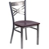 Mahogany Wood Seat/Clear Coated Metal Frame