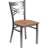 Natural Wood Seat/Clear Coated Metal Frame