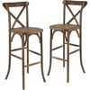 image:imageFlash Furniture HERCULES Series Dark Antique Wood Cross Back Barstool2 Pack