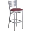 image:imageFlash Furniture HERCULES Series Silver Slat Back Metal Restaurant Barstool  Black Vinyl SeatBurgundy Vinyl SeatSilver Frame