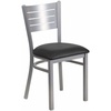 image:imageFlash Furniture HERCULES Series Silver Slat Back Metal Restaurant Chair  Black Vinyl SeatBlack Vinyl Seat