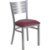 image:imageFlash Furniture HERCULES Series Silver Slat Back Metal Restaurant Chair  Black Vinyl SeatBurgundy Vinyl Seat