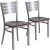 Walnut Wood Seat/Silver Frame