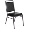 image:imageFlash Furniture HERCULES Series Square Back Stacking Banquet Chair in Dark Gray Fabric with Silvervein FrameBlack VinylSilver Vein Frame