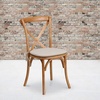 image:imageFlash Furniture HERCULES Series Stackable Early American Wood Cross Back Chair with CushionOak