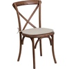 image:imageFlash Furniture HERCULES Series Stackable Early American Wood Cross Back Chair with CushionPecan