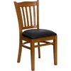 Black Vinyl Seat/Cherry Wood Frame