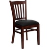 Black Vinyl Seat/Mahogany Wood Frame