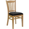 Black Vinyl Seat/Natural Wood Frame
