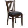 image:imageFlash Furniture HERCULES Series Vertical Slat Back Walnut Wood Restaurant ChairBlack Vinyl SeatWalnut Wood Frame