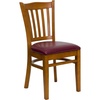 image:imageFlash Furniture HERCULES Series Vertical Slat Back Walnut Wood Restaurant ChairBurgundy Vinyl SeatCherry Wood Frame