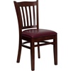 image:imageFlash Furniture HERCULES Series Vertical Slat Back Walnut Wood Restaurant ChairBurgundy Vinyl SeatMahogany Wood Frame