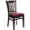 Burgundy Vinyl Seat/Walnut Wood Frame