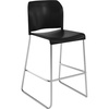 image:imageFlash Furniture Hercules Kenai Stackable Sled Base Bar Stool  Commercial 400 lb Capacity Contoured Back PowderCoated Base  BlackChrome Stack 3 HighBlack PlasticChrome Frame