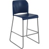 image:imageFlash Furniture Hercules Kenai Stackable Sled Base Bar Stool  Commercial 400 lb Capacity Contoured Back PowderCoated Base  BlackChrome Stack 3 HighNavy PlasticGray Frame