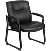 image:imageFlash Furniture Hercules Series Big amp Tall LeatherSoft Executive Side Reception Chair Padded Lobby Chair with 500lb Static Weight Capacity BlackChair