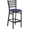 Blue Vinyl Seat/Black Metal Frame