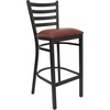 Burgundy Vinyl Seat/Black Metal Frame