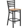 Natural Wood Seat/Black Metal Frame