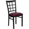 Burgundy Vinyl Seat/Black Metal Frame