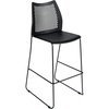 image:imageFlash Furniture Hercules Stacking Bar Height Stool with Vented Backrest and Black Powder Coated Steel Sled Base with Integrated Footrest Commercial Portable Stool Set of 3 BlackBlack PlasticBlack Frame