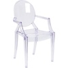 image:imageFlash Furniture IndoorOutdoor Ghost Accent and Dining Chair with Curved Arms and Contoured Seat Stackable Restaurant Chair Transparent CrystalPack of 1