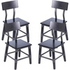 image:imageFlash Furniture Jackson Commercial Industrial Wood Dining Chair Solid Beechwood Frame Support Bar Set of 2 BlackBlack